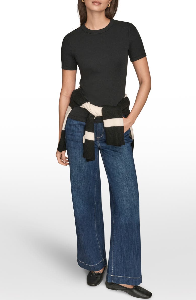 Donna Karan New York Crewneck Top, Alternate, color, Black