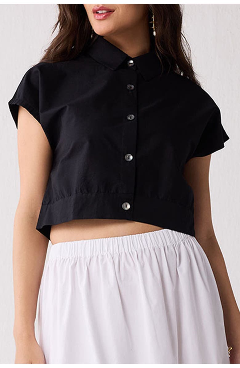 Reistor Oversized Crop Shirt, Main, color, Black