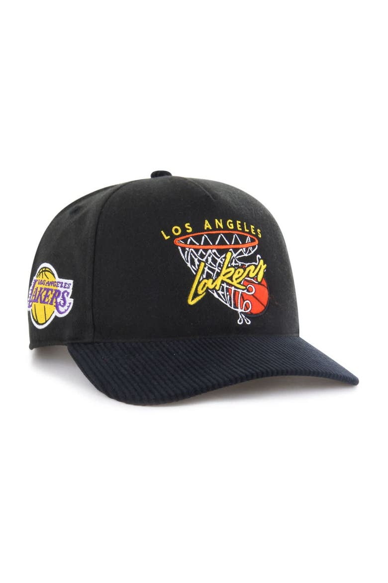 Men's '47  Black Los Angeles Lakers Nothing But Net Hitch Adjustable Hat, Main, color, Black