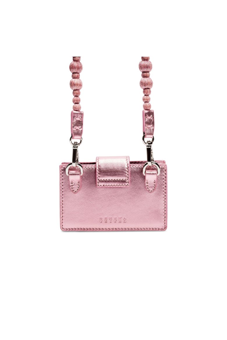 Alessa Metallic Pink Card Holder, Alternate, color, Metallic Pink