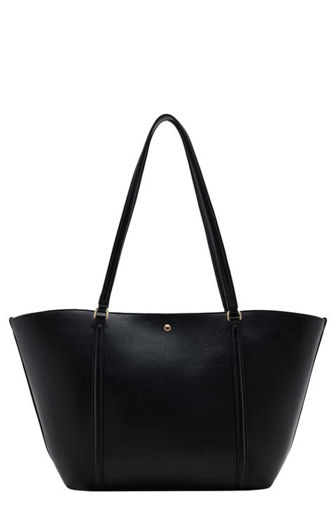 Faux Leather Shopper Tote