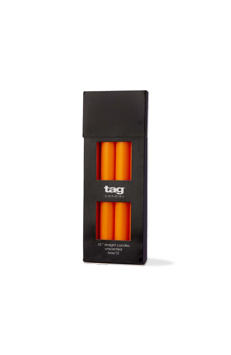 tag Color Studio Orange Straight Taper Candle for Home Decor, Main, color, Orange