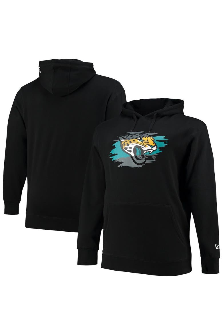 Men's New Era Black Jacksonville Jaguars Big & Tall Primary Logo Pullover Hoodie, Alternate, color, Black