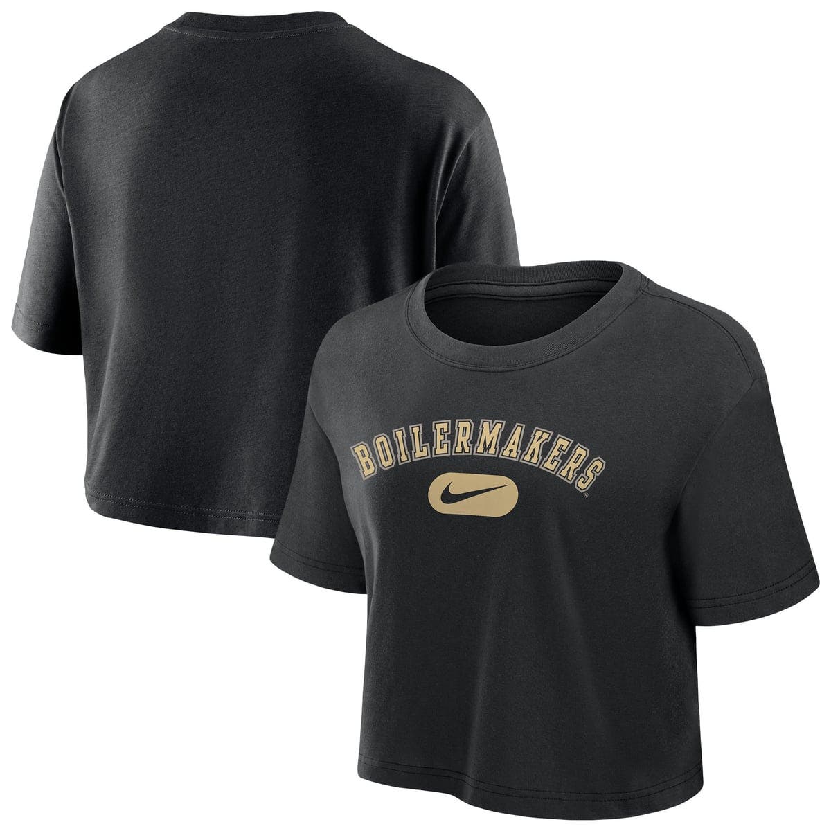 Nike Women's Nike Black Purdue Boilermakers Dri-FIT Cropped T-Shirt ...