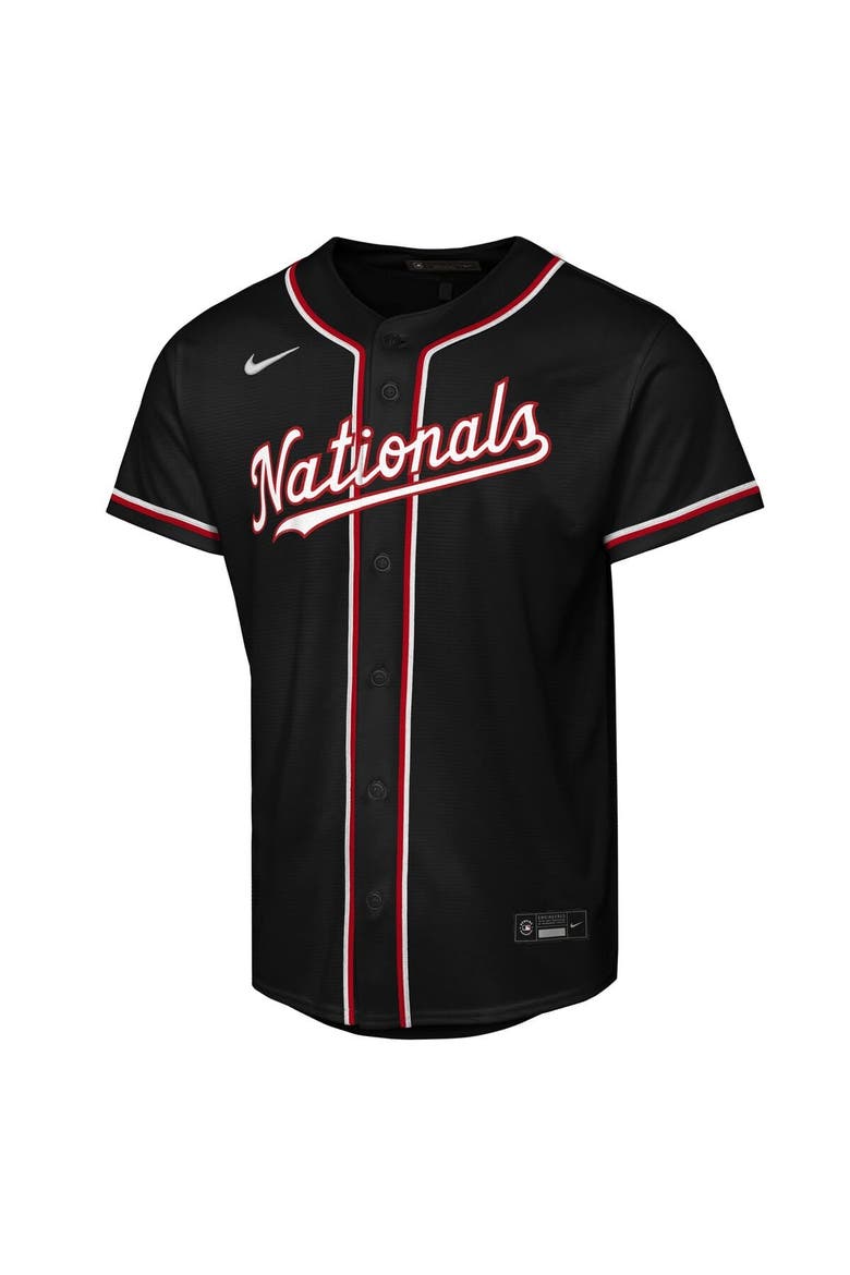 Youth Nike James Wood Black Washington Nationals Fashion Replica Player Jersey, Alternate, color, Black