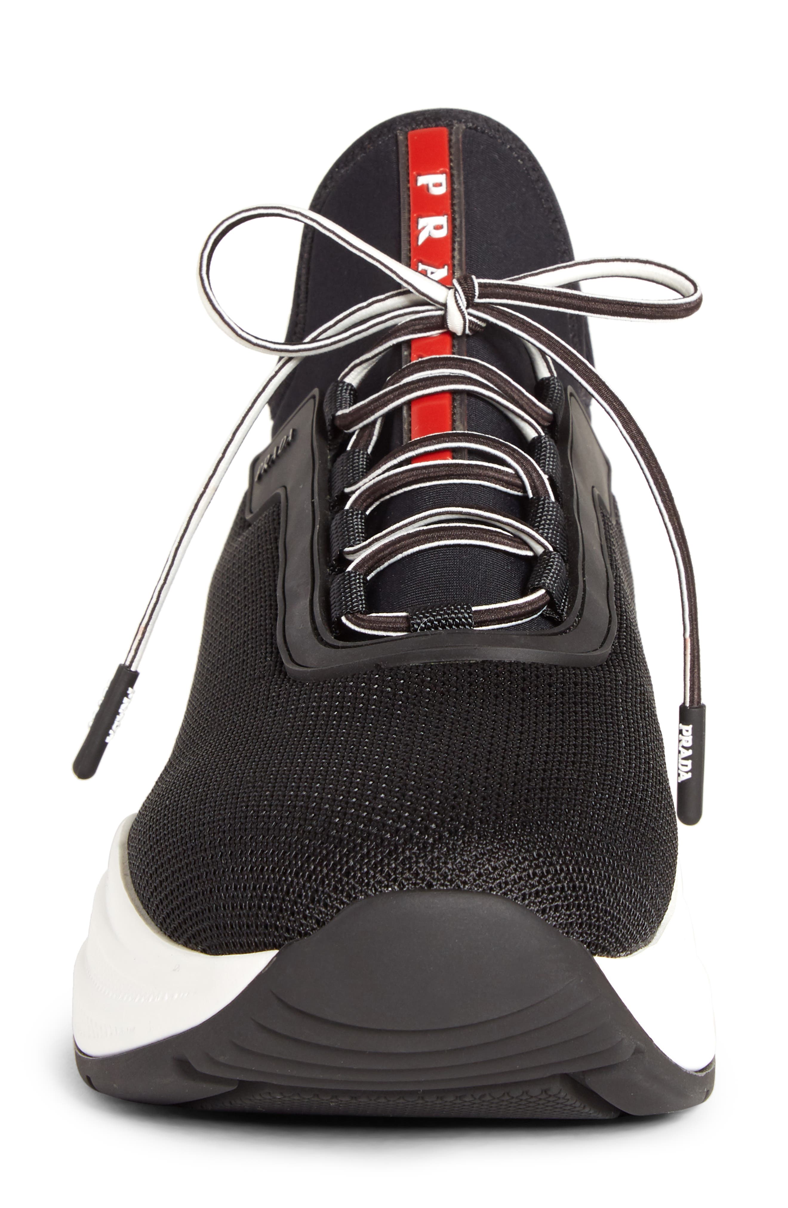 Prada Platform Lace-Up Sneaker, Alternate, color, 