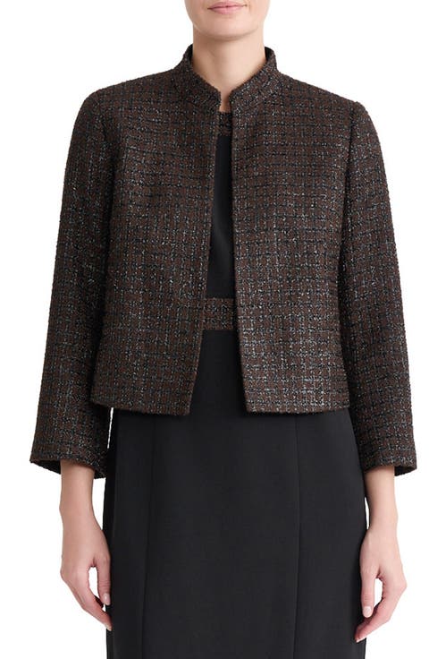 Stand Collar Tweed Jacket