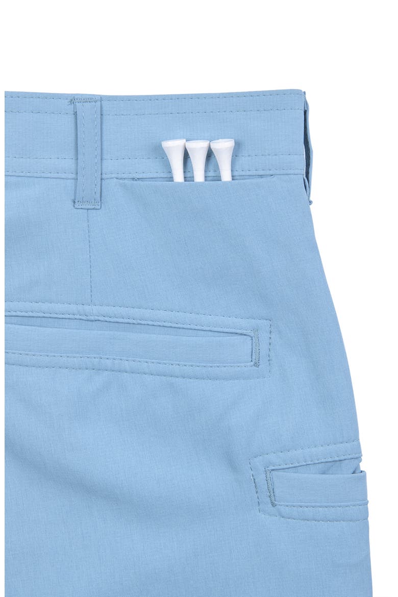 Regular Fit Solid Recycled Performance Flat Front Golf Shorts, Alternate, color, BLUE