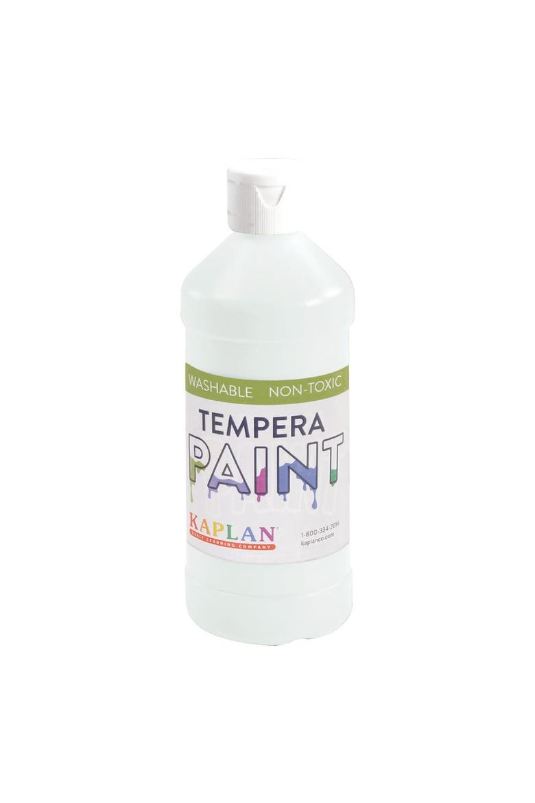 Kaplan Washable Tempera Paint - 16 oz - Set of 8, Alternate, color, White