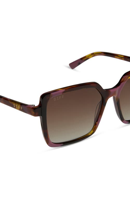 Diff Esme 53mm Gradient Polarized Square Sunglasses In Brown Multi Gradient