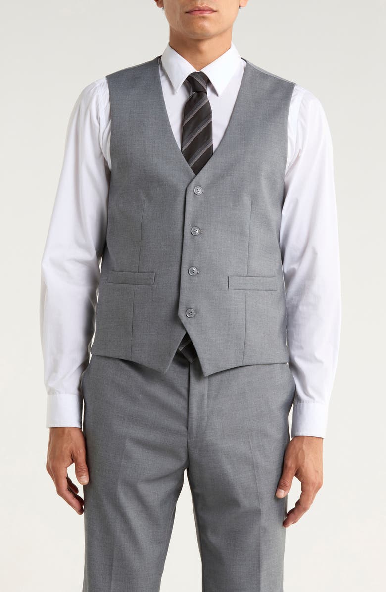 ZEGARIE Grey Mélange 3-Piece Suit, Alternate, color, Mid Grey