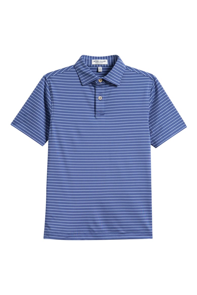 Kids' Oaks Performance Striped Jersey Polo, Main, color, BALI BLUE
