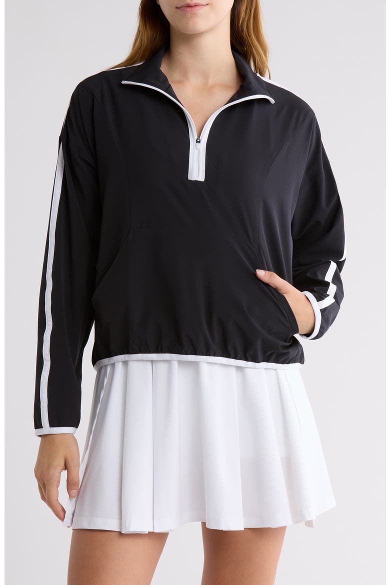 Course Contrast Half-Zip Pullover, Main, color, TRUE BLACK/ TRUE WHITEDNU