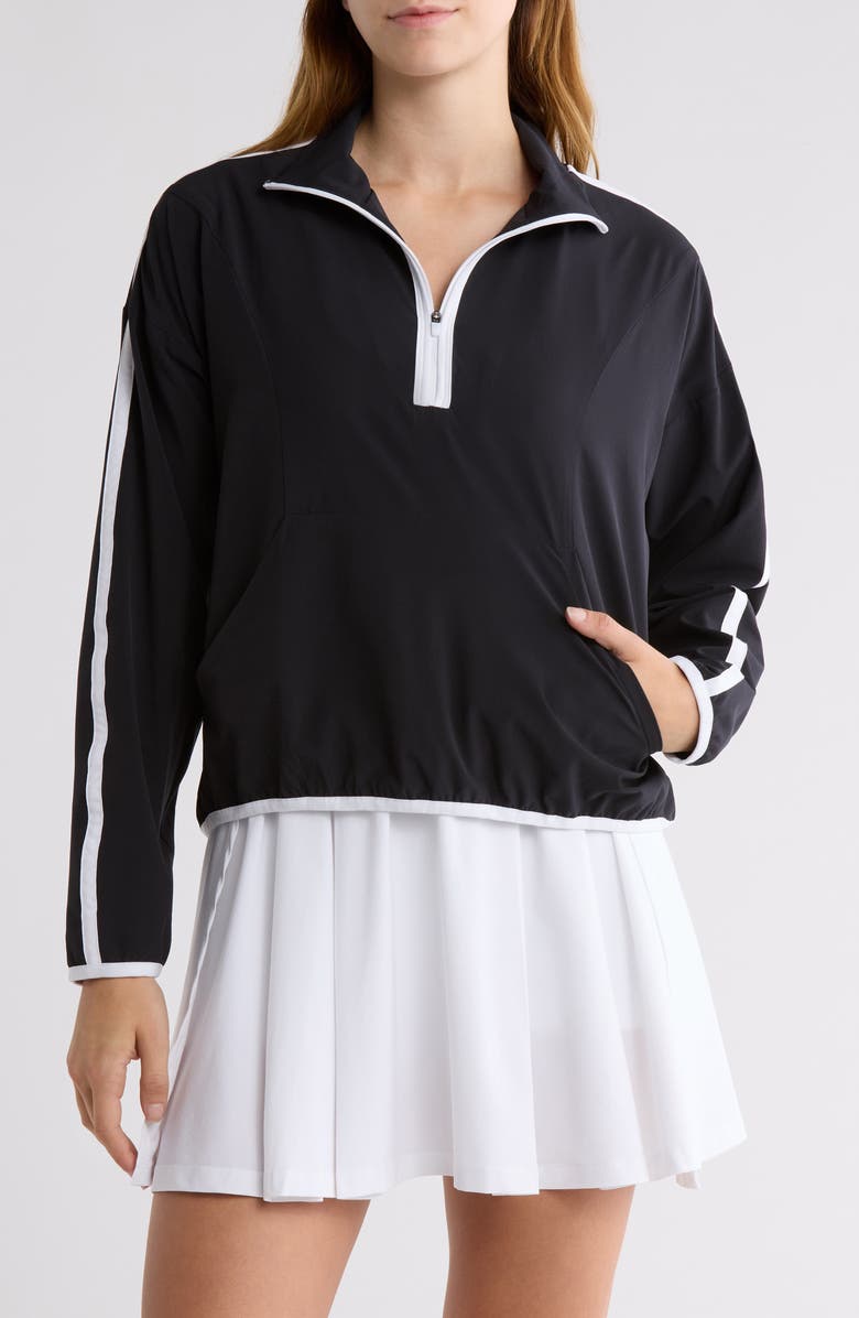 Beyond Yoga Course Contrast Half-Zip Pullover, Main, color, 
