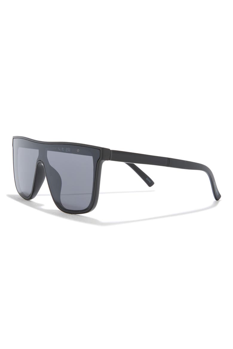 68mm Flat Top Sunglasses, Alternate, color, MATTE BLACK