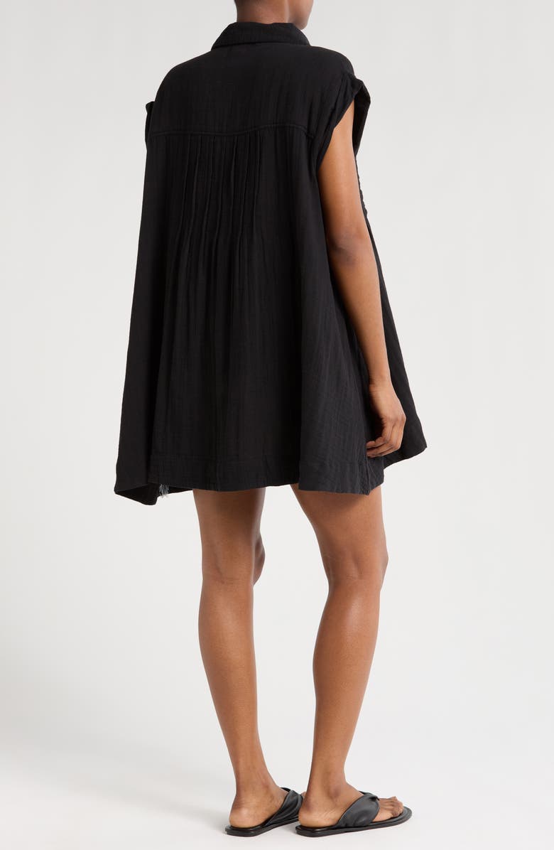 Elan Button-Up Cover-Up Minidress, Alternate, color, 