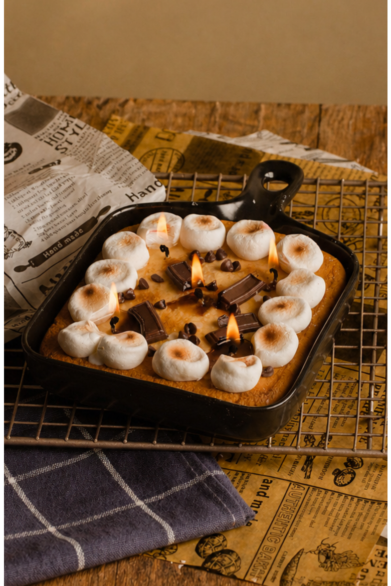 Skillet S’more Candle, Alternate, color, Light Brown / White