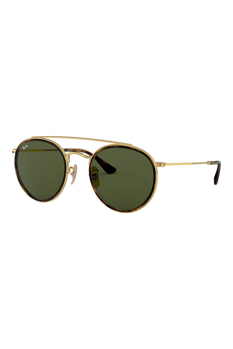 51mm Aviator Sunglasses, Alternate, color, GOLD/ GREEN