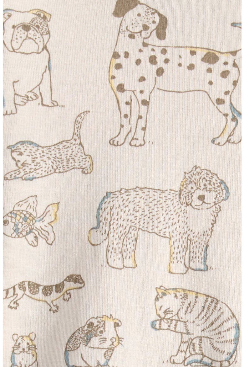 Print Fitted Organic Cotton Two-Piece Pajamas, Alternate, color, PETS