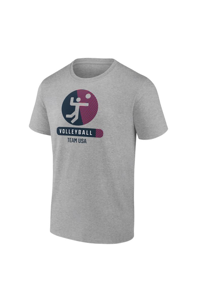Fanatics MTO Label Men's Heather Gray USA Volleyball Radiating Victory T-Shirt, Alternate, color, Heather Gray