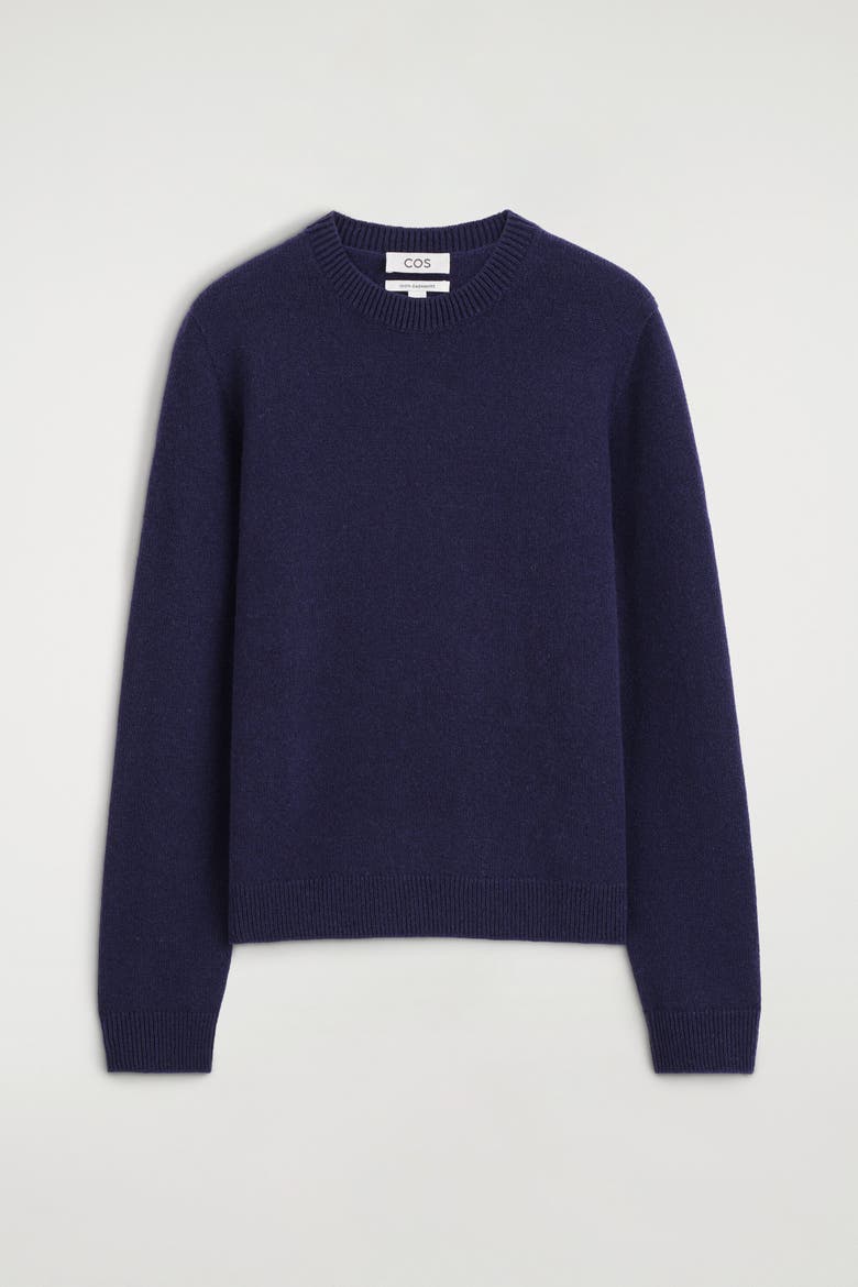 Cashmere Crew-Neck Sweater, Alternate, color, NAVY