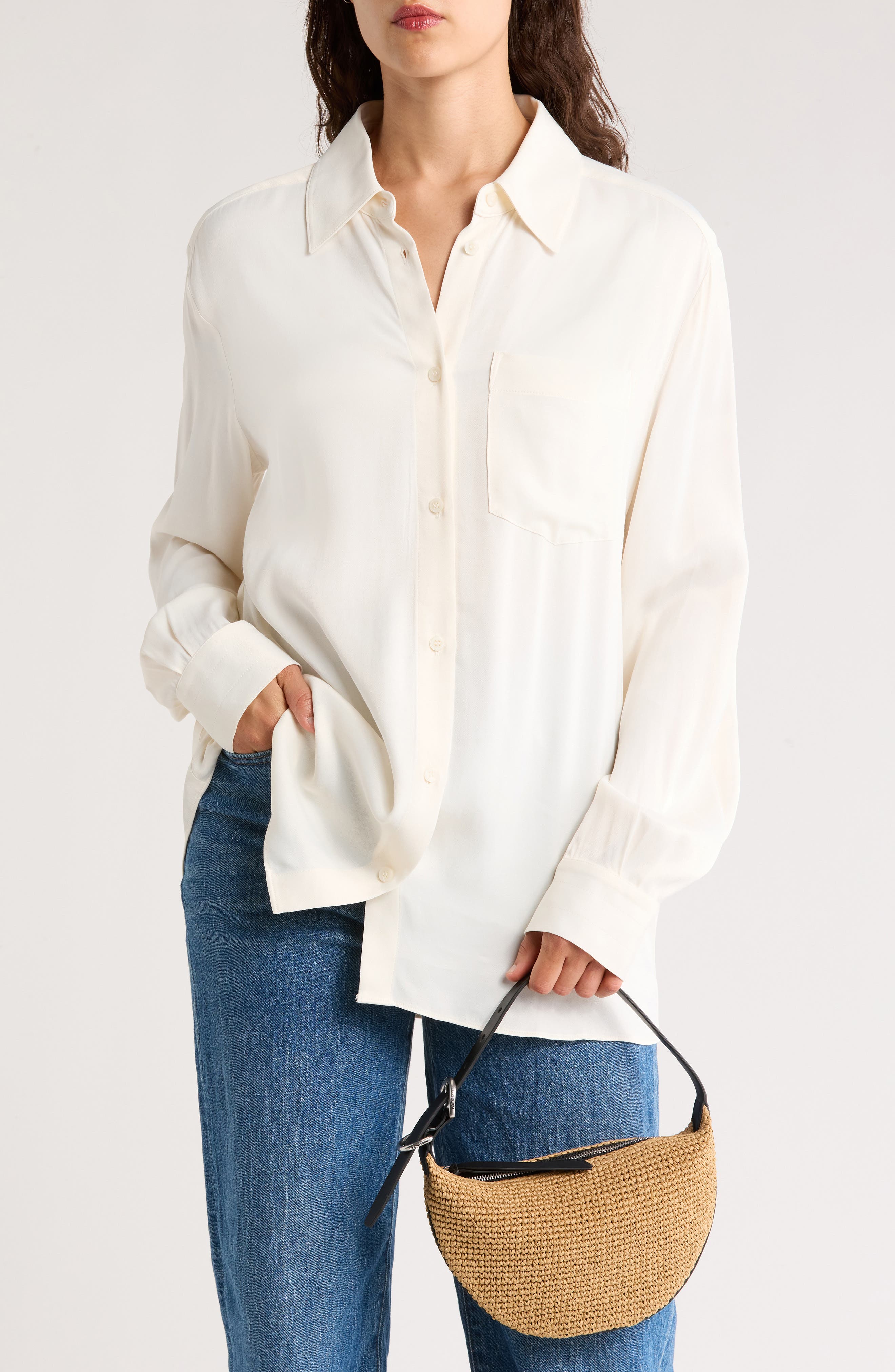 rag & bone Small Mercer Woven Straw Hobo Bag, Alternate, color, 