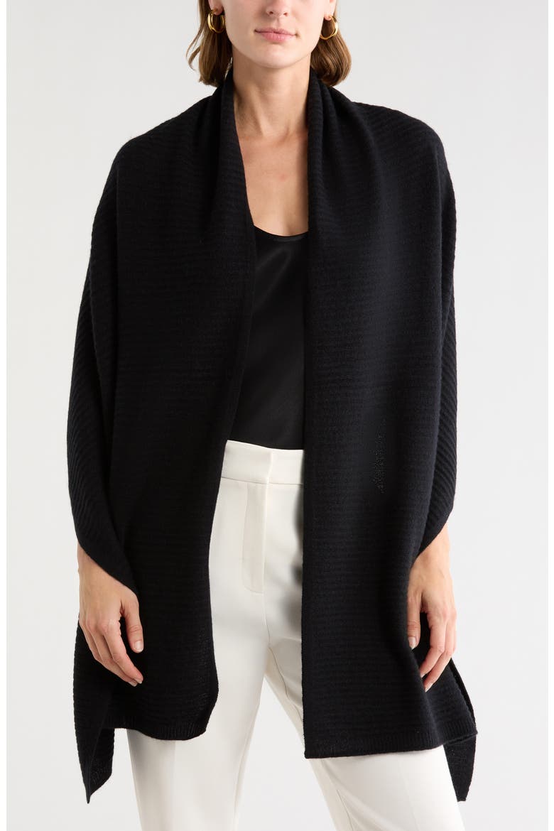 Cashmere Rib Scarf, Main, color, BLACK ROCK