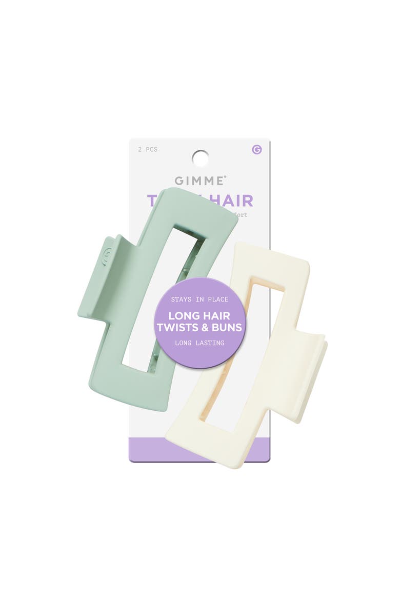 XL Rectangle Claw Clip for Thick Hair Duo, Main, color, Ivory