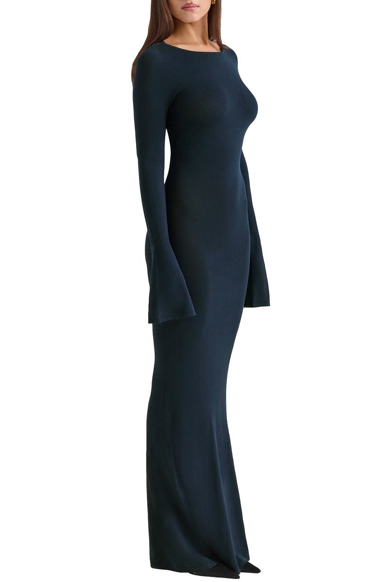 HOUSE OF CB Christiane Open Back Long Sleeve Knit Gown, Alternate, color, Parisian Night