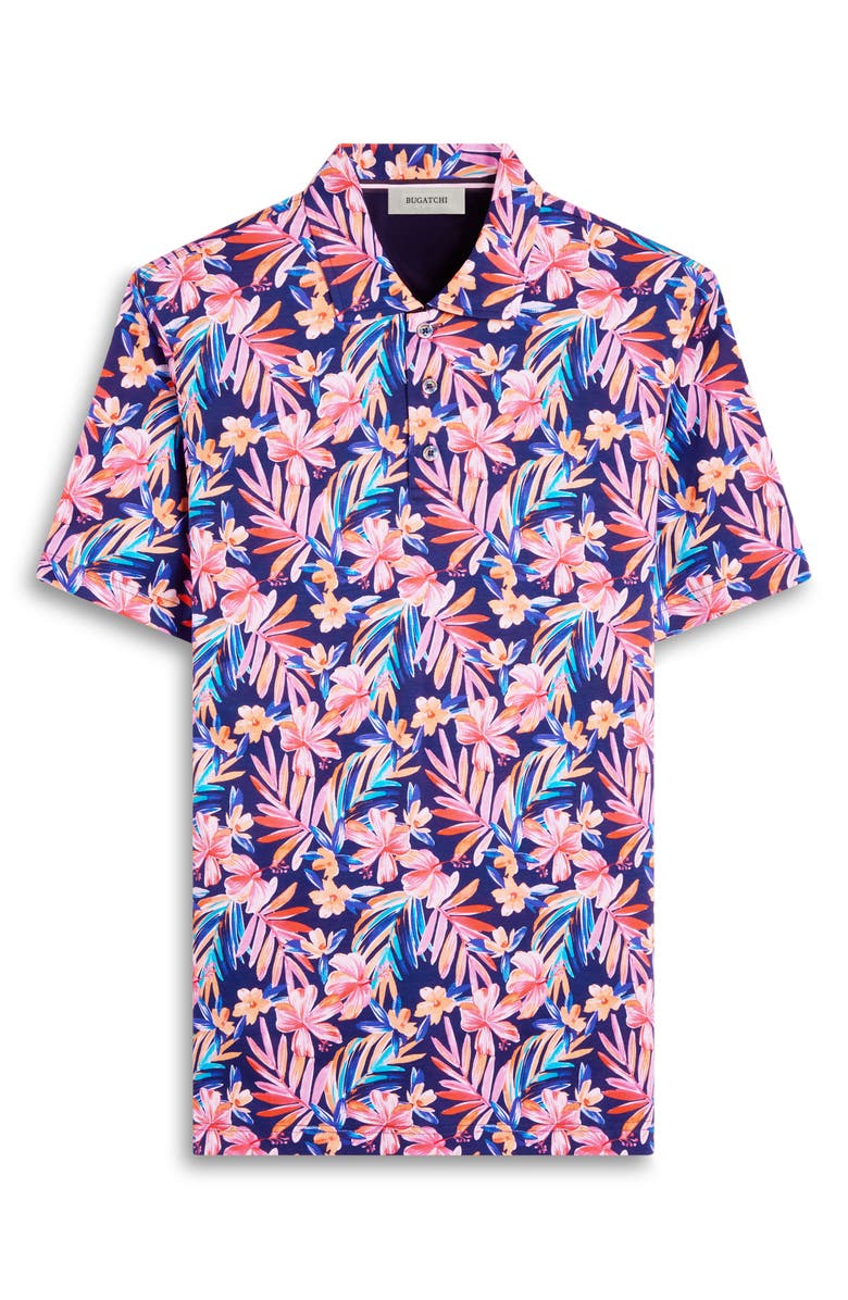 Bugatchi Hendrix Digital Floral Print Pima Cotton Polo, Alternate, color, 