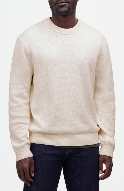 Textured Cotton Crewneck Sweater