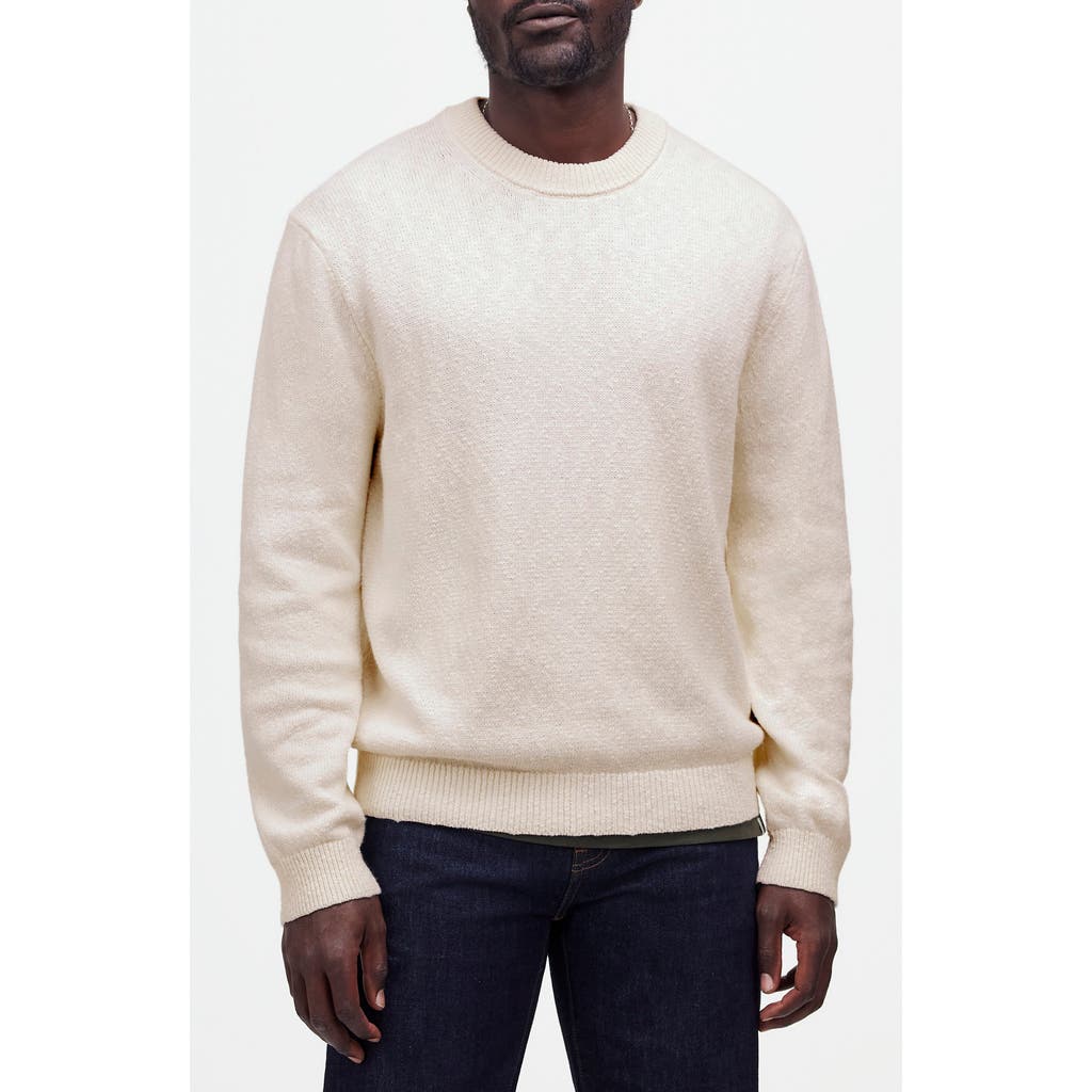 Madewell Textured Cotton Crewneck Sweater In Neutral