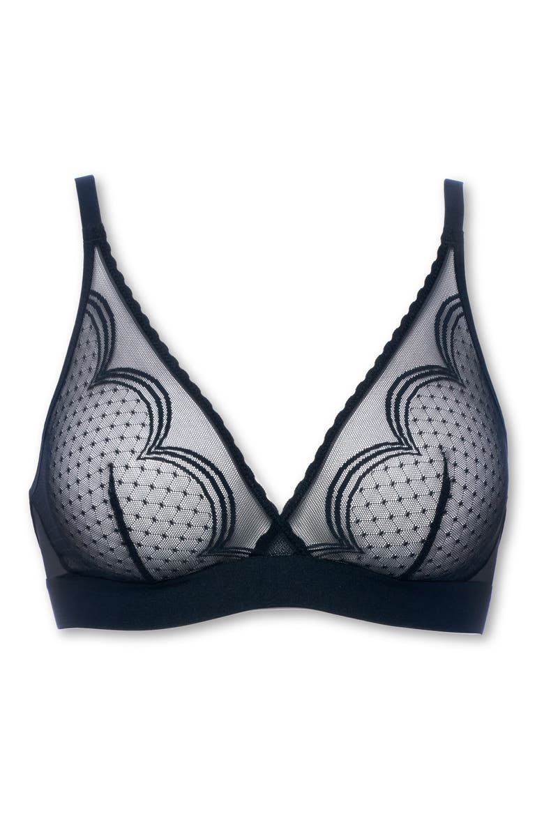 Florence Lace & Mesh Bralette, Main, color, BLACK