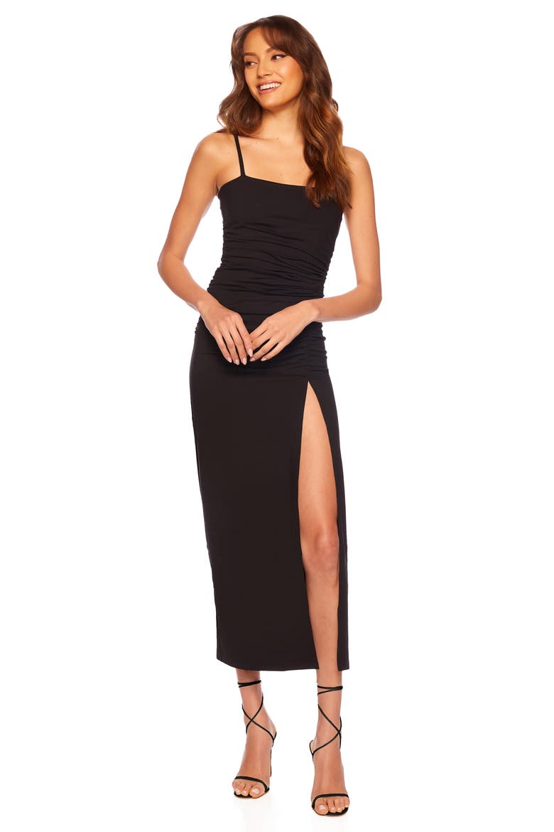 Sleeveless Body-Con Midi Dress, Alternate, color, BLACK