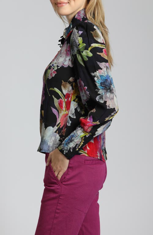 Apny Puff Shoulder Button Front Top