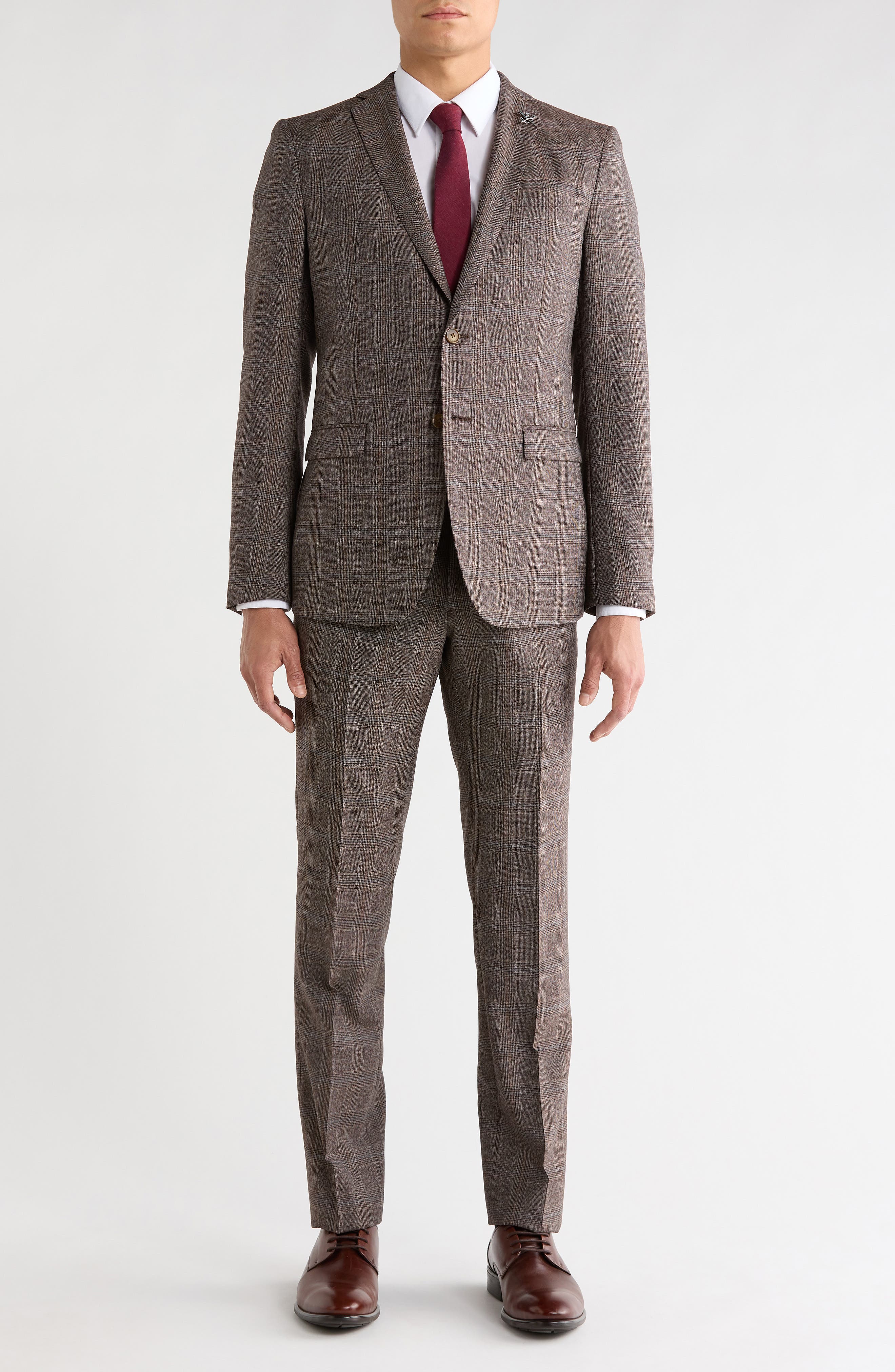 John Varvatos Star USA Plaid Wool Blend Suit