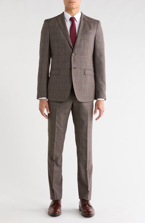 Plaid Wool Blend Suit