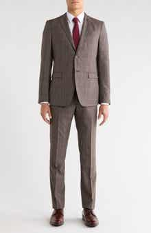 John Varvatos Star USA Plaid Wool Blend Suit