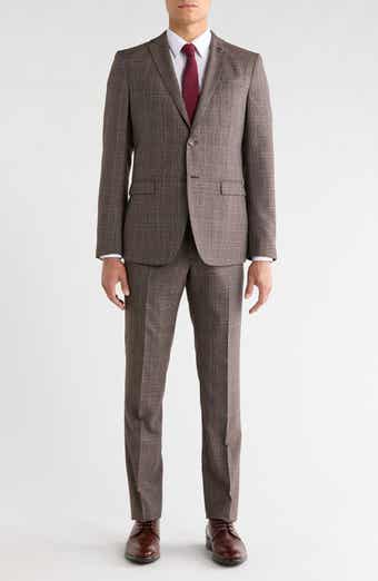 John Varvatos Star USA Plaid Wool Blend Suit