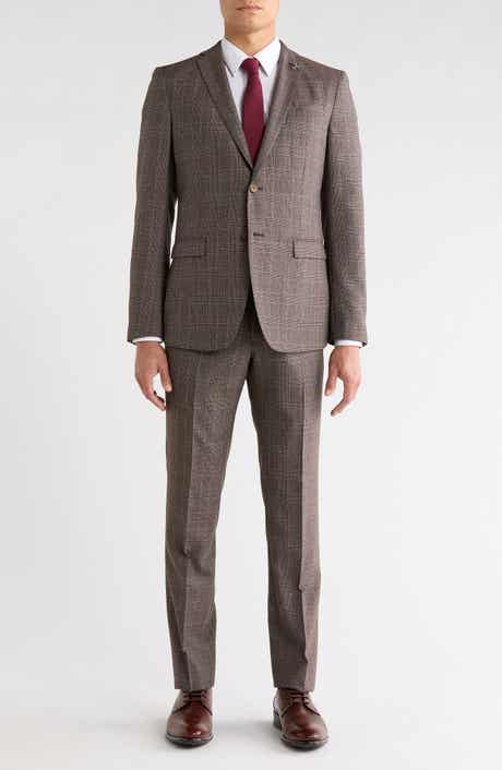 John Varvatos Star USA Plaid Wool Blend Suit