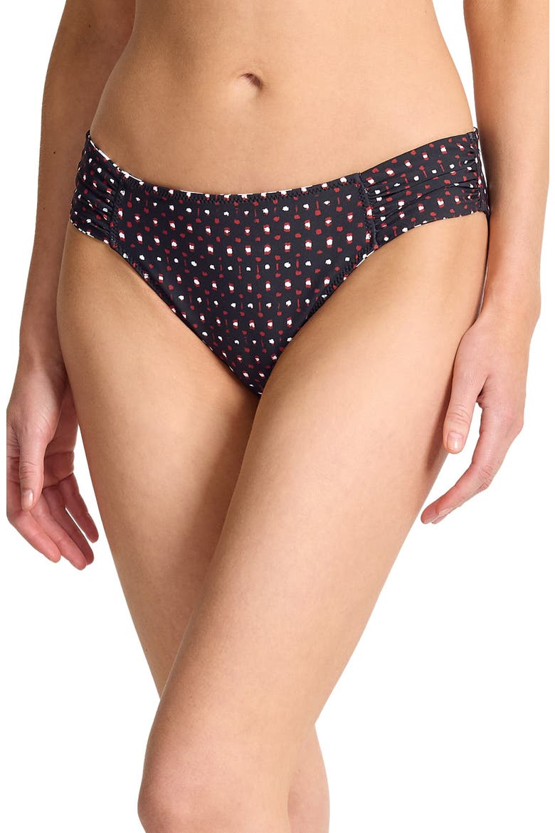 Sunset Blooms Reversible Hipster UPF 50+ Bikini Bottoms, Main, color, BLACK REV