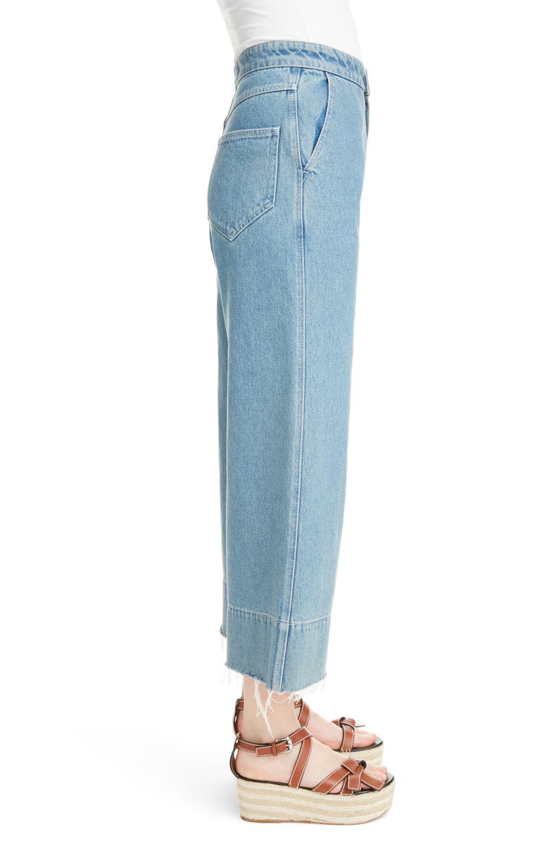 Loewe Crop Wide Leg Jeans, Alternate, color, 