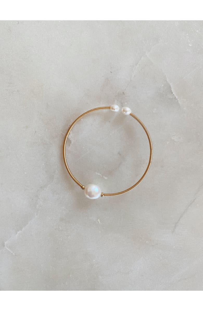 Untamed Petals Parlor Pearl Bracelet, Main, color, Gold