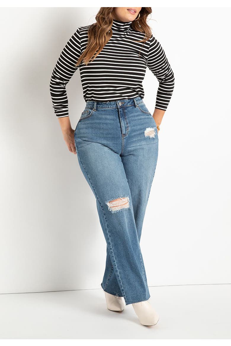 Layering Turtleneck, Alternate, color, BLACK WHITE STRIPE