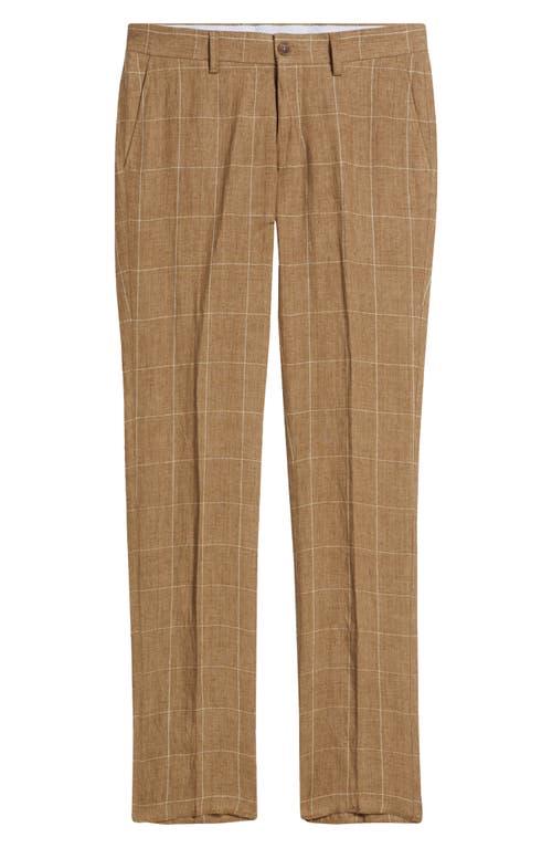 Berle Windowpane Check Linen Pants