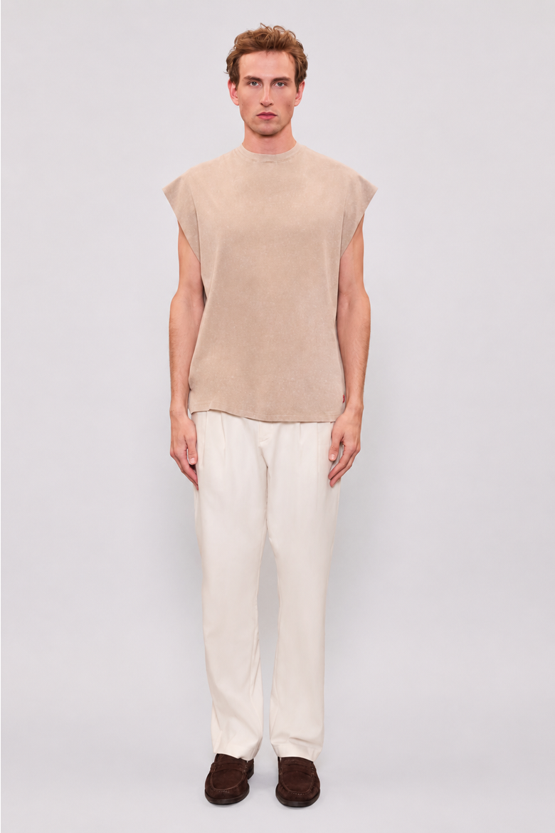 Daydreamers Acid Wash Sleeveless Tee, Alternate, color, Beige
