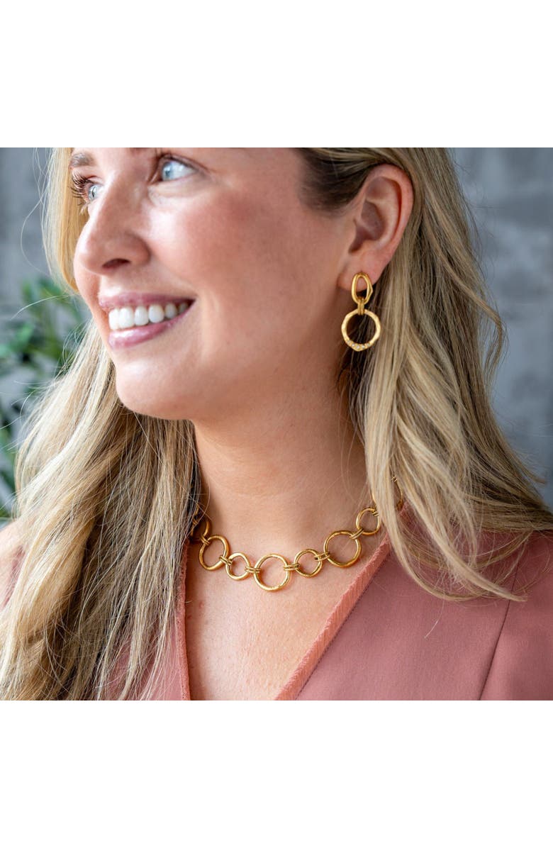 Loni Paul Jewelry Large Sculpted Circle Drop Earrings, Alternate, color, Gold