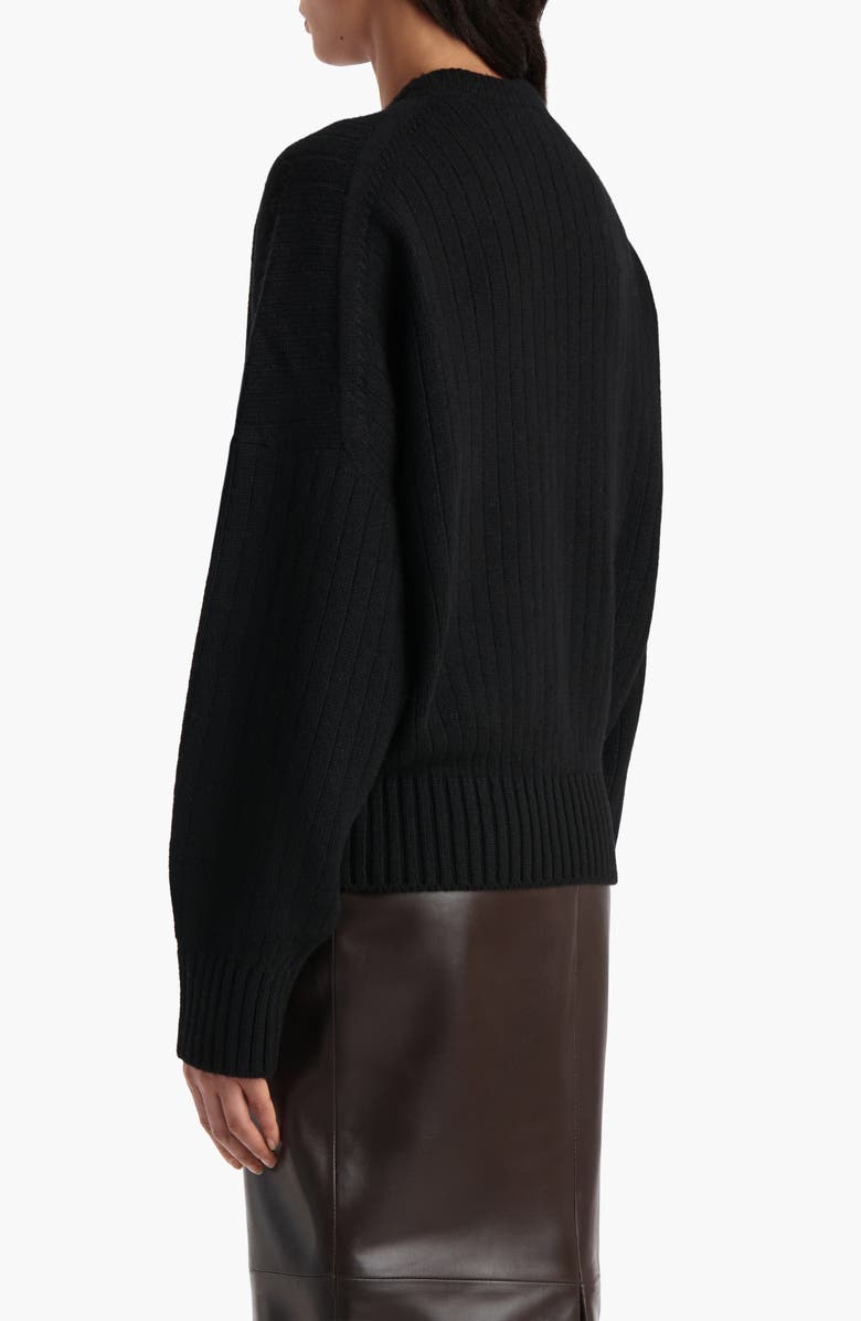 Khaite Lennox Oversize Cashmere Sweater, Alternate, color, Black