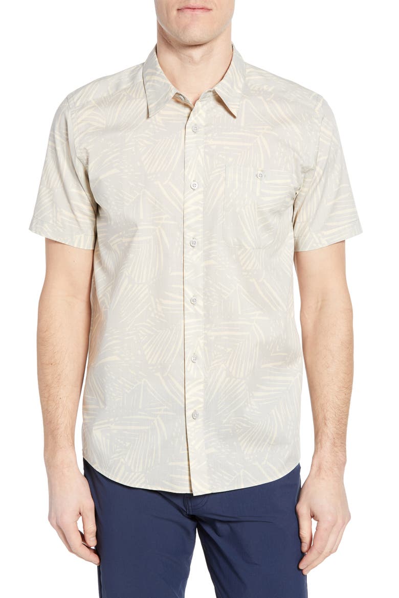 Go To Regular Fit Short Sleeve Shirt, Main, color, RAIN FERN GREY