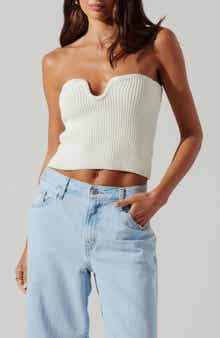 ASTR the Label Kailess Strapless Sweater